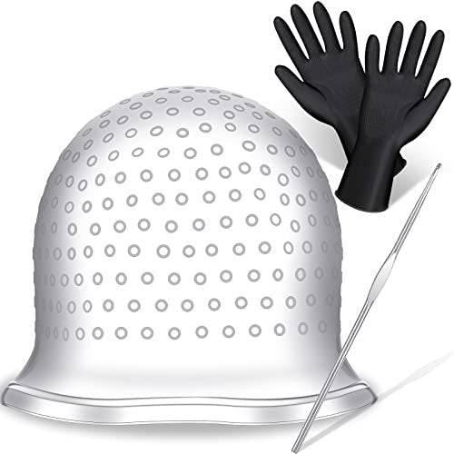 Canlierr Silicone Highlight Cap with Hook and Gloves – Reusable Hair Highlighting Kit for Salon & Home Use - görsel 2