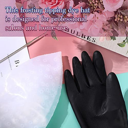 Canlierr Silicone Highlight Cap with Hook and Gloves – Reusable Hair Highlighting Kit for Salon & Home Use