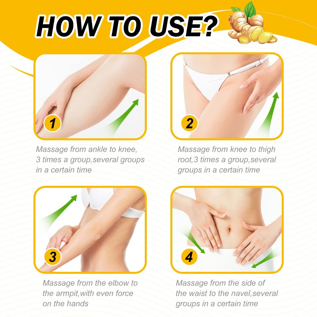 VOGSIG Anti Cellulite Slimming Gel - Hot Cream with Ginger for Fat Burning, Weight Loss, Body Tightening & Relaxation (3.5 Fl Oz) - görsel 9