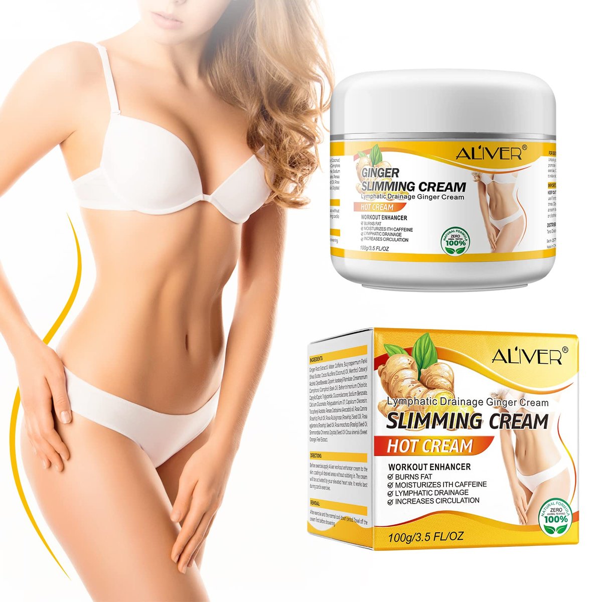 VOGSIG Anti Cellulite Slimming Gel - Hot Cream with Ginger for Fat Burning, Weight Loss, Body Tightening & Relaxation (3.5 Fl Oz) - görsel 3