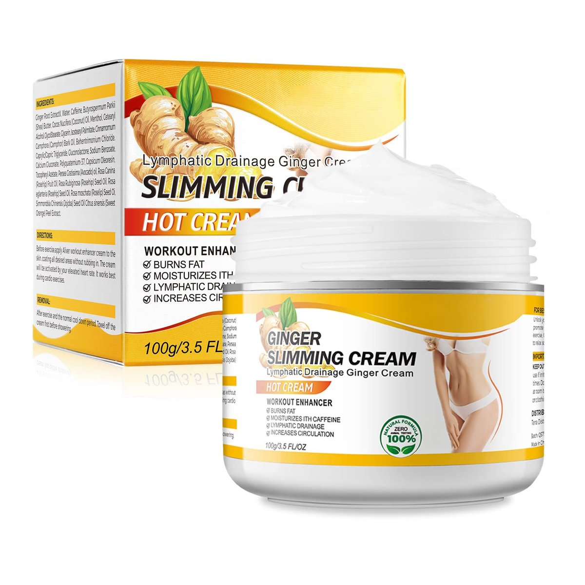 VOGSIG Anti Cellulite Slimming Gel - Hot Cream with Ginger for Fat Burning, Weight Loss, Body Tightening & Relaxation (3.5 Fl Oz) - görsel 1