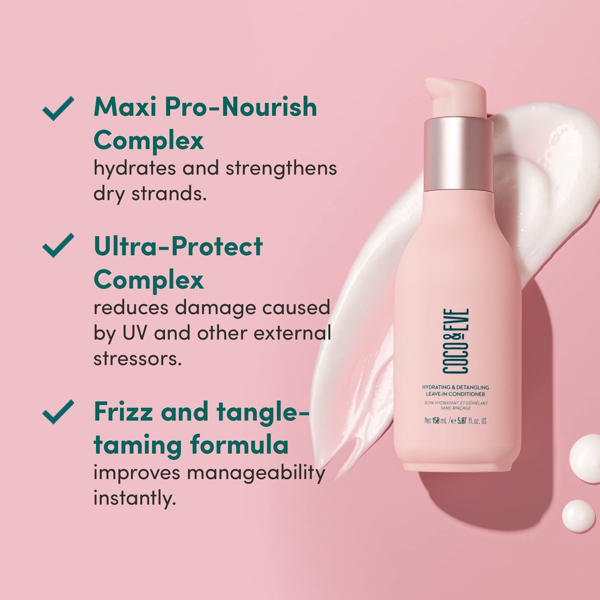 Coco & Eve Hydrating & Detangling Leave-In Conditioner - Coconut, Avocado Oil, Vitamin A & E - Nourish, De-frizz, Detangle, Minimise Breakage & Split Ends - 5.07 fl oz Avelisse