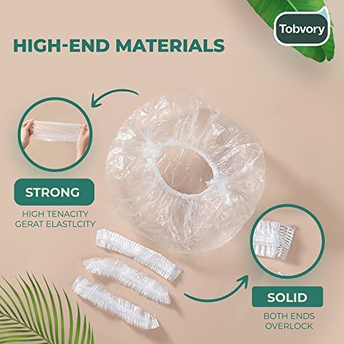 Tobvory 100-Pack Disposable Shower Caps – Extra Large Waterproof Plastic Shower Caps for Women & Men, Perfect for Bath, Hair Treatment, Conditioning at Home, Hotel & Travel - görsel 6
