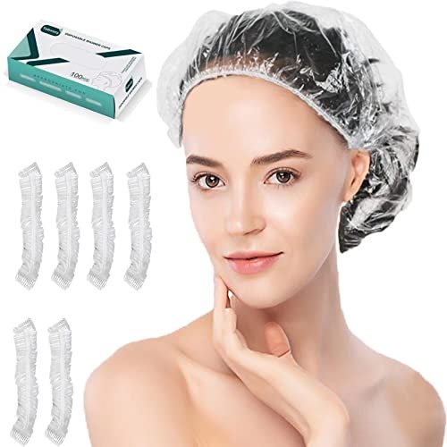 Tobvory 100-Pack Disposable Shower Caps – Extra Large Waterproof Plastic Shower Caps for Women & Men, Perfect for Bath, Hair Treatment, Conditioning at Home, Hotel & Travel - görsel 2