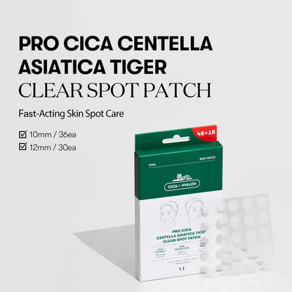 VT COSMETICS Pro Cica Pimple Patches (66 Count) - Hydrocolloid Acne Patches with Centella for Calm & Repair, Invisible Zit Stickers for Face & Blemish Spot Treatment, 2 Sizes, Korean Skincare Avelisse