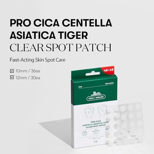 VT COSMETICS Pro Cica Pimple Patches (66 Count) - Hydrocolloid Acne Patches with Centella for Calm & Repair, Invisible Zit Stickers for Face & Blemish Spot Treatment, 2 Sizes, Korean Skincare Avelisse