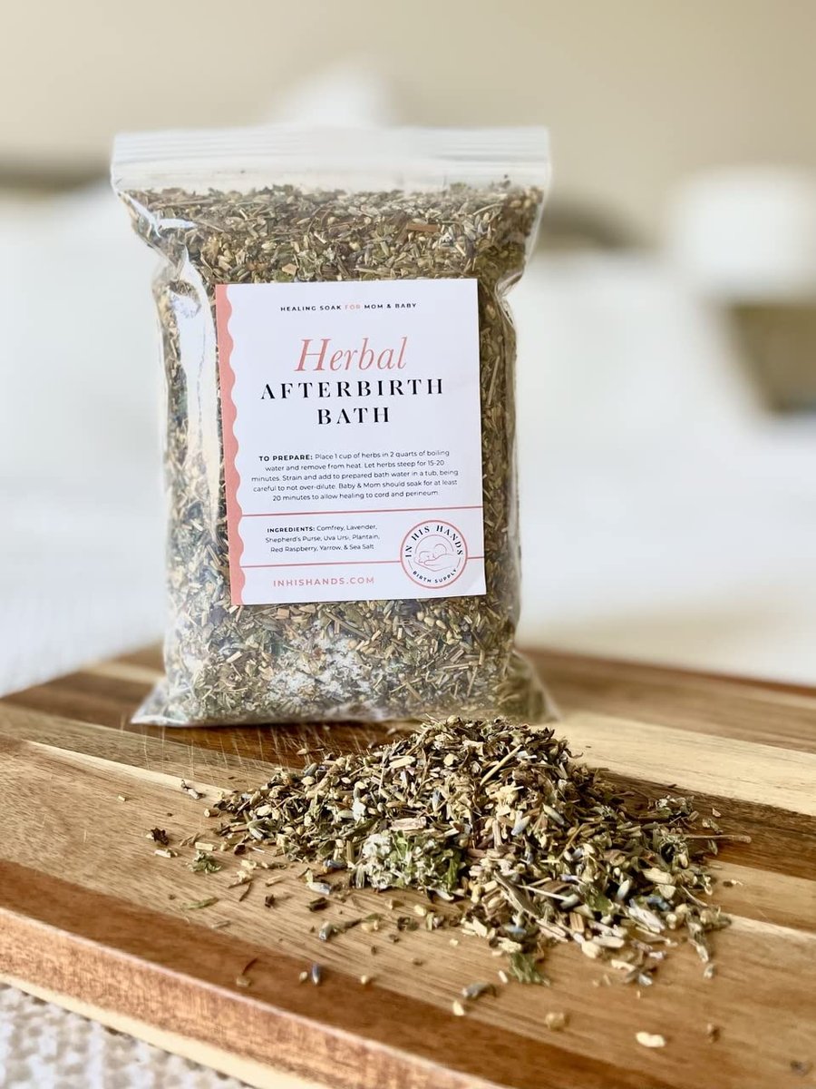 Herbal Postpartum Bath by in His Hands - 12 oz Handmade Soothing Herbs & Sea Salt for Postpartum Recovery, Relaxing Healing Bath Avelisse