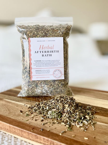Herbal Postpartum Bath by in His Hands - 12 oz Handmade Soothing Herbs & Sea Salt for Postpartum Recovery, Relaxing Healing Bath Avelisse