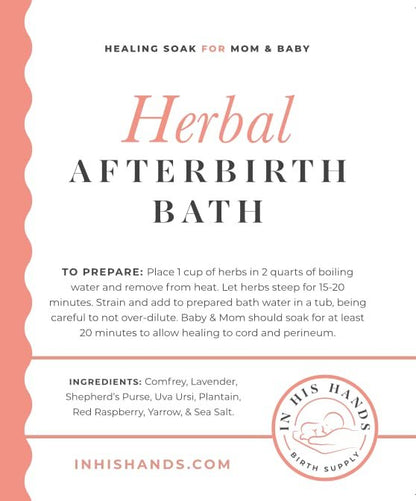Herbal Postpartum Bath by in His Hands - 12 oz Handmade Soothing Herbs & Sea Salt for Postpartum Recovery, Relaxing Healing Bath Avelisse