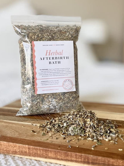 Herbal Postpartum Bath by in His Hands - 12 oz Handmade Soothing Herbs & Sea Salt for Postpartum Recovery, Relaxing Healing Bath Avelisse