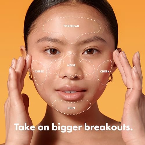 Mighty Patch Hero Cosmetics XL Hydrocolloid Face Mask for Acne – 5 Large Pimple Patches for Nose, Chin, Forehead & Cheeks - görsel 4
