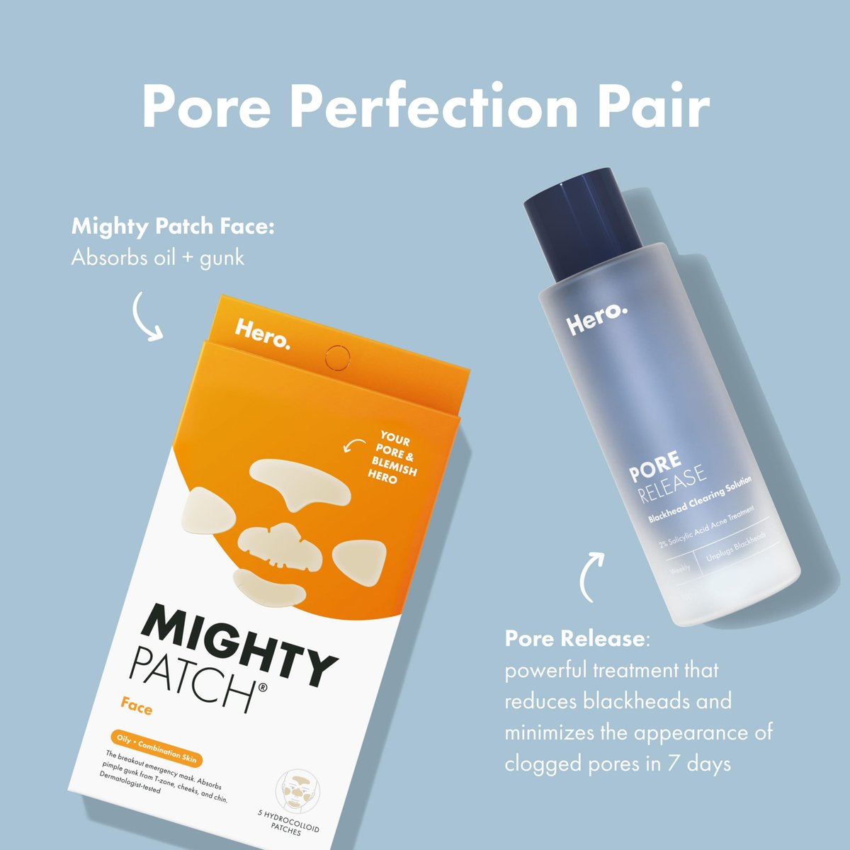 Mighty Patch Hero Cosmetics XL Hydrocolloid Face Mask for Acne – 5 Large Pimple Patches for Nose, Chin, Forehead & Cheeks - görsel 13