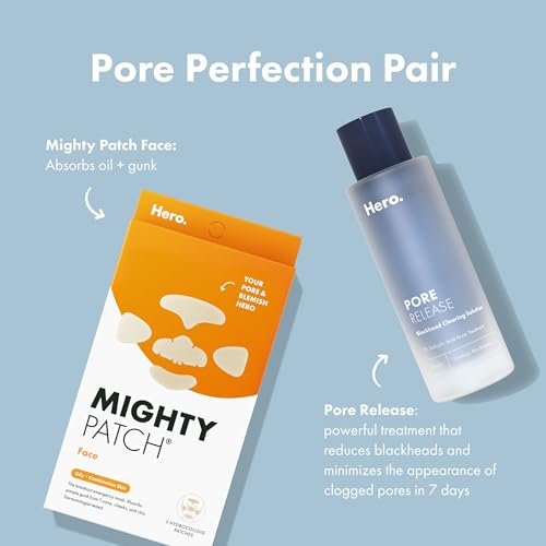 Mighty Patch Hero Cosmetics XL Hydrocolloid Face Mask for Acne – 5 Large Pimple Patches for Nose, Chin, Forehead & Cheeks - görsel 14