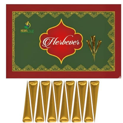 Herbever 12-Pack Ready to Use Henna Hair Color Cones – Reddish Brown Henna Paste for Root Touch-Up & Spot Coloring, Long-Lasting Natural Hair Color for Women