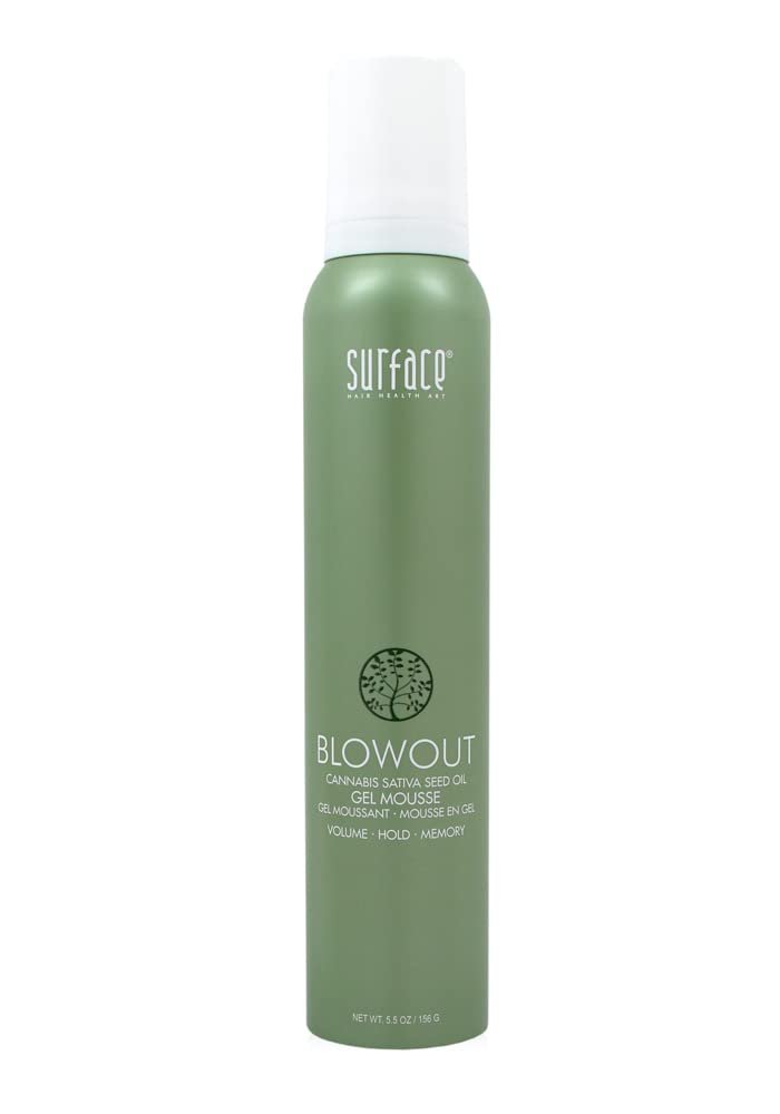 SURFACE Hair Blowout Gel Mousse – Organic Ingredients with Babassu Oil for Longer Lasting Blowouts, Heat-Resistant, 5.5 fl oz Avelisse