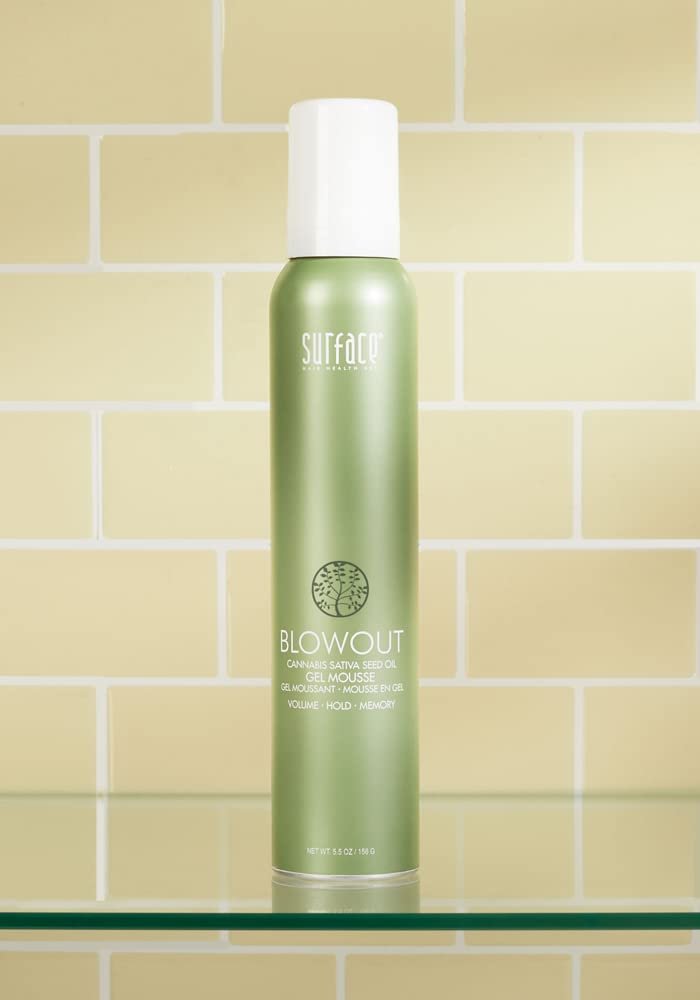 SURFACE Hair Blowout Gel Mousse – Organic Ingredients with Babassu Oil for Longer Lasting Blowouts, Heat-Resistant, 5.5 fl oz Avelisse