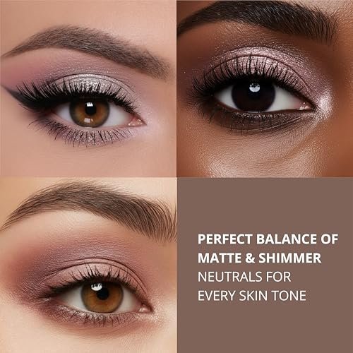 Lamora Nude Eyeshadow Palette - 12 Soft Pink Rose Shadows, Matte & Shimmer Finishes, Ultra-Blendable Everyday Neutrals, Long-Lasting Wear, Travel Makeup with Mirror Avelisse