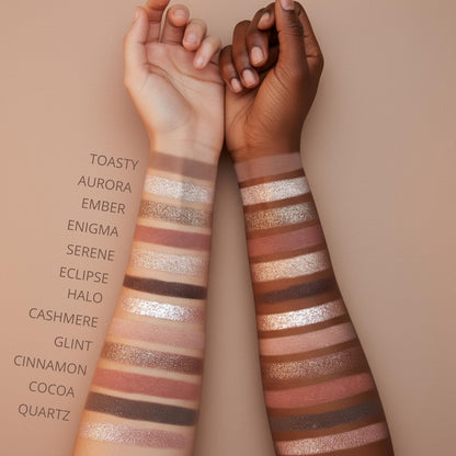 Lamora Nude Eyeshadow Palette - 12 Soft Pink Rose Shadows, Matte & Shimmer Finishes, Ultra-Blendable Everyday Neutrals, Long-Lasting Wear, Travel Makeup with Mirror Avelisse