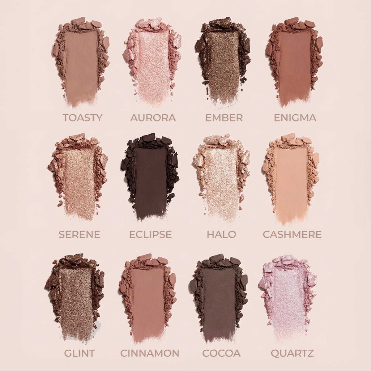 Lamora Nude Eyeshadow Palette - 12 Soft Pink Rose Shadows, Matte & Shimmer Finishes, Ultra-Blendable Everyday Neutrals, Long-Lasting Wear, Travel Makeup with Mirror Avelisse