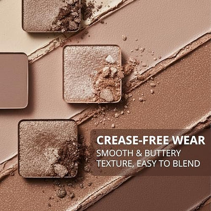 Lamora Nude Eyeshadow Palette - 12 Soft Pink Rose Shadows, Matte & Shimmer Finishes, Ultra-Blendable Everyday Neutrals, Long-Lasting Wear, Travel Makeup with Mirror Avelisse