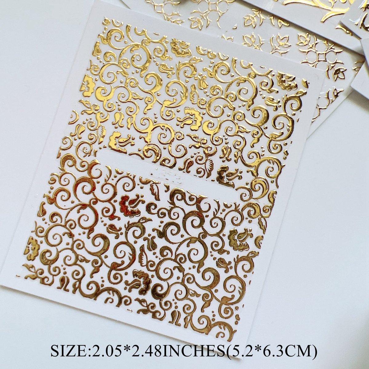 NAIL ANGEL 26 Sheets Gold Luxury Nail Art Adhesive Sticker Sheets - Water-Resistant Plastic Decals - görsel 11