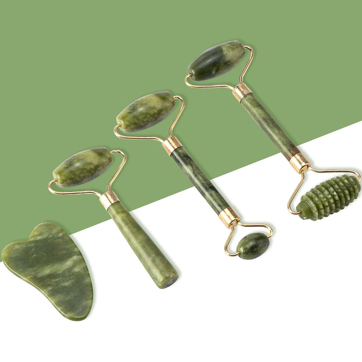 Fuvooi Jade Roller & Gua Sha Set 5 in 1 Facial Massager Tools for Face Sculpting & Skin Care - görsel 7