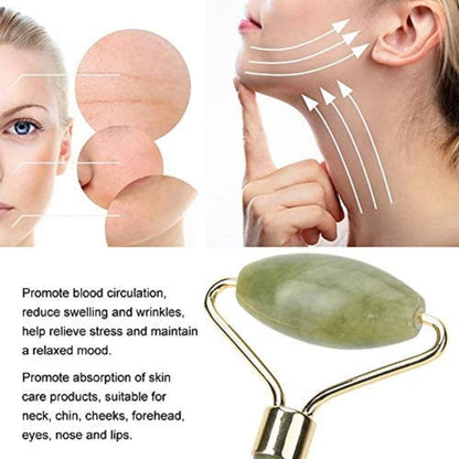 Fuvooi Jade Roller & Gua Sha Set 5 in 1 Facial Massager Tools for Face Sculpting & Skin Care