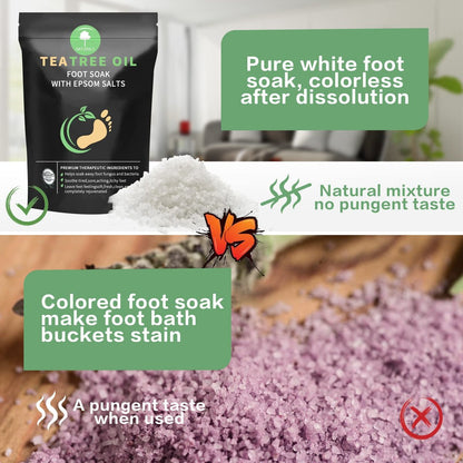 Tea Tree Oil Foot Soak with Epsom Salt – Pedicure Foot Spa for Toenail Fungus, Nail Discoloration, Foot Odor & Itchiness (16 oz)