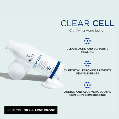 IMAGE Skincare CLEAR CELL Clarifying Acne Lotion Treatment with Benzoyl Peroxide - Treats and Prevents Acne Blemishes, 1.7 oz Avelisse