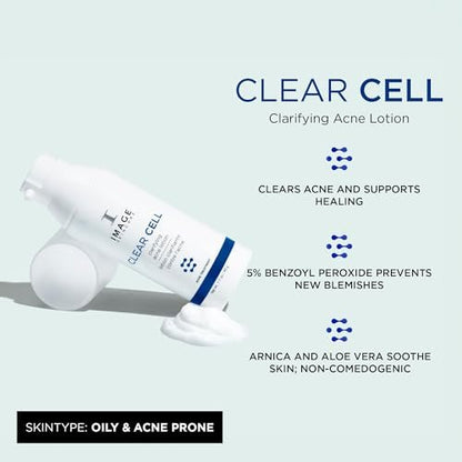 IMAGE Skincare CLEAR CELL Clarifying Acne Lotion Treatment with Benzoyl Peroxide - Treats and Prevents Acne Blemishes, 1.7 oz Avelisse