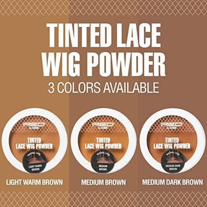 Red by Kiss Lace Wig Brush Tinted Powder Set – Matte Finish, Oil Control, Lightweight, Long-Lasting, Mix & Match Shade Duo - Medium Dark Brown Set Avelisse