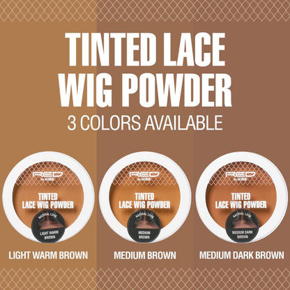 Red by Kiss Lace Wig Brush Tinted Powder Set – Matte Finish, Oil Control, Lightweight, Long-Lasting, Mix & Match Shade Duo - Medium Dark Brown Set Avelisse