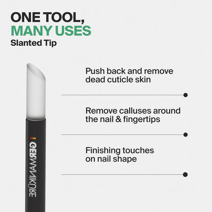 GERMANIKURE Clear Glass Cuticle Stick - No Sleeve - Ethically Made in Czech Republic - Cuticle Pusher & Remover, Callous & Dry Skin Fingertip File, Nail Shaper