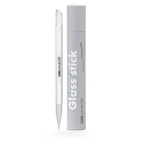 GERMANIKURE Clear Glass Cuticle Stick - No Sleeve - Ethically Made in Czech Republic - Cuticle Pusher & Remover, Callous & Dry Skin Fingertip File, Nail Shaper - görsel 2