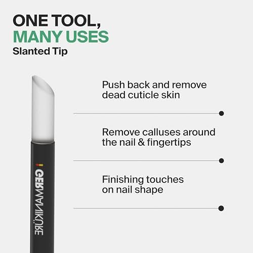 GERMANIKURE Clear Glass Cuticle Stick - No Sleeve - Ethically Made in Czech Republic - Cuticle Pusher & Remover, Callous & Dry Skin Fingertip File, Nail Shaper - görsel 12