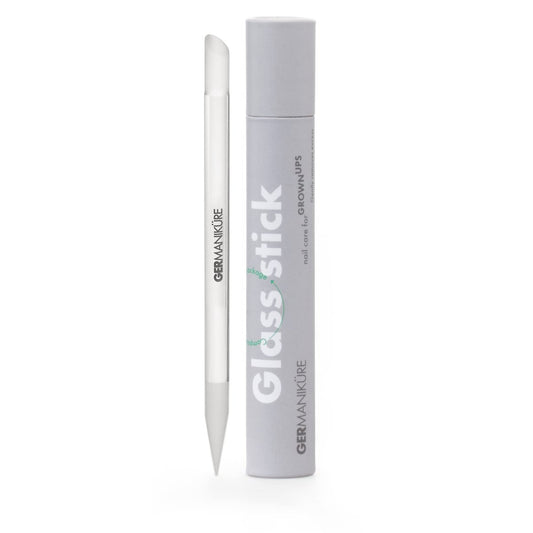 GERMANIKURE Clear Glass Cuticle Stick - No Sleeve - Ethically Made in Czech Republic - Cuticle Pusher & Remover, Callous & Dry Skin Fingertip File, Nail Shaper