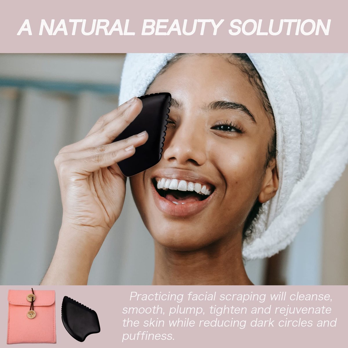 Yuanchupin BianStone Gua Sha Facial Massage Tool – Newly Upgraded Unique Tooth Edge for Lymphatic Drainage & Face Sculpting Avelisse