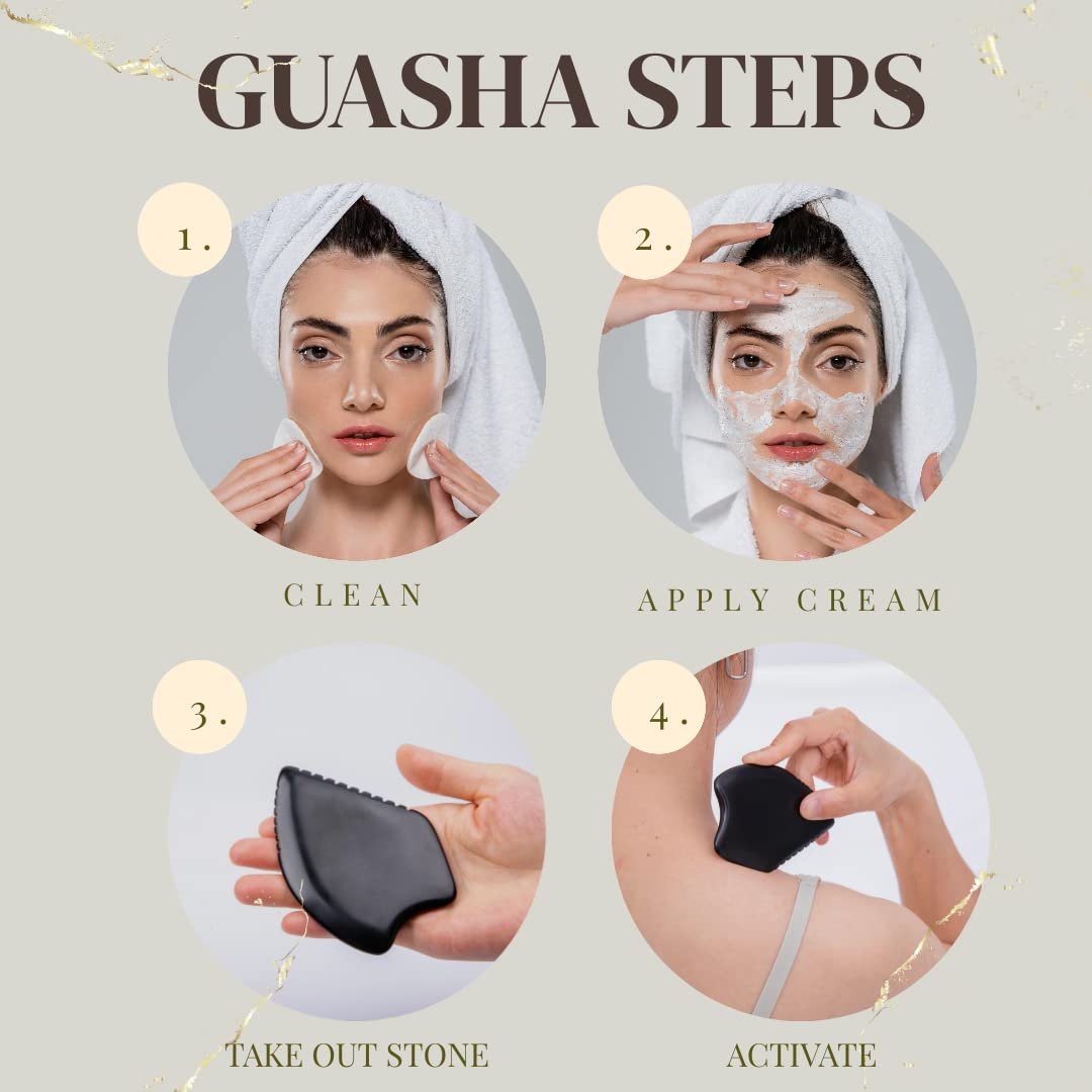 Yuanchupin BianStone Gua Sha Facial Massage Tool – Newly Upgraded Unique Tooth Edge for Lymphatic Drainage & Face Sculpting Avelisse
