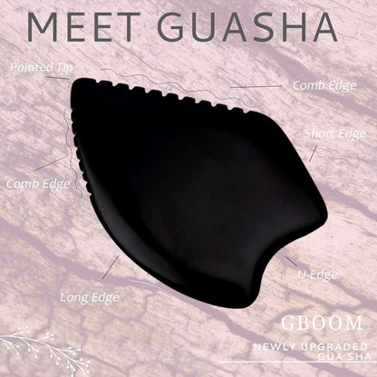 Yuanchupin BianStone Gua Sha Facial Massage Tool – Newly Upgraded Unique Tooth Edge for Lymphatic Drainage & Face Sculpting Avelisse