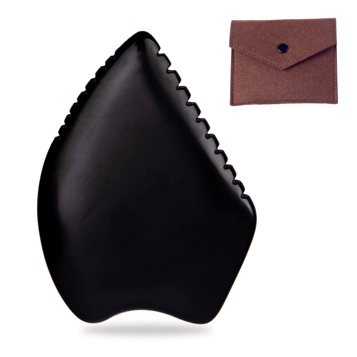 Yuanchupin BianStone Gua Sha Facial Massage Tool – Newly Upgraded Unique Tooth Edge for Lymphatic Drainage & Face Sculpting Avelisse