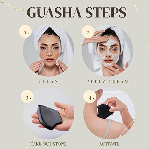 Yuanchupin BianStone Gua Sha Facial Massage Tool – Newly Upgraded Unique Tooth Edge for Lymphatic Drainage & Face Sculpting Avelisse