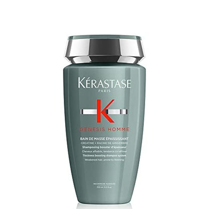 Kerastase Genesis Homme Bain De Masse Shampoo For Men - Thickening & Strengthening Shampoo, Cleanses Weakened Hair & Scalp, 8.5 Fl Oz Avelisse
