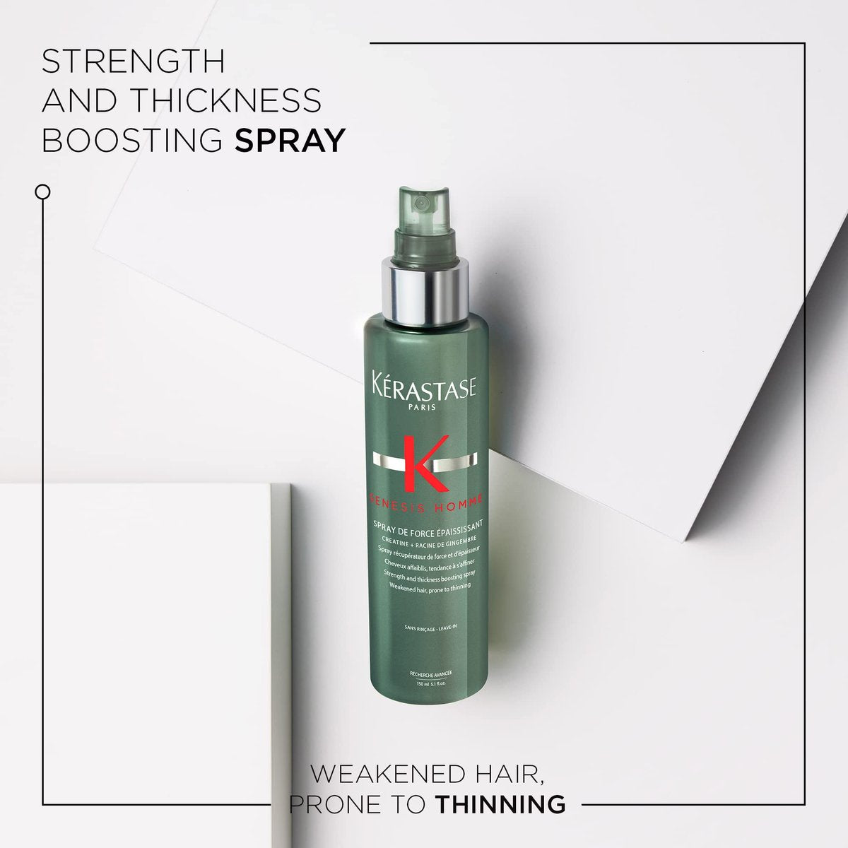 Kerastase Genesis Homme Spray De Force Thickening Hair Spray for Men - Strengthening & Volumizing, 5.1 Fl Oz Avelisse