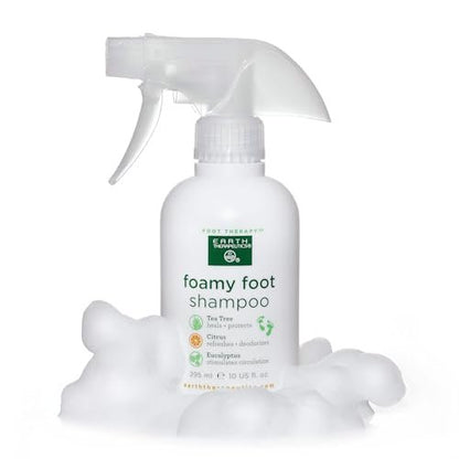 Earth Therapeutics Foamy Foot Shampoo – Gentle Cleansing Foam for Dry, Cracked Feet (10 fl oz)