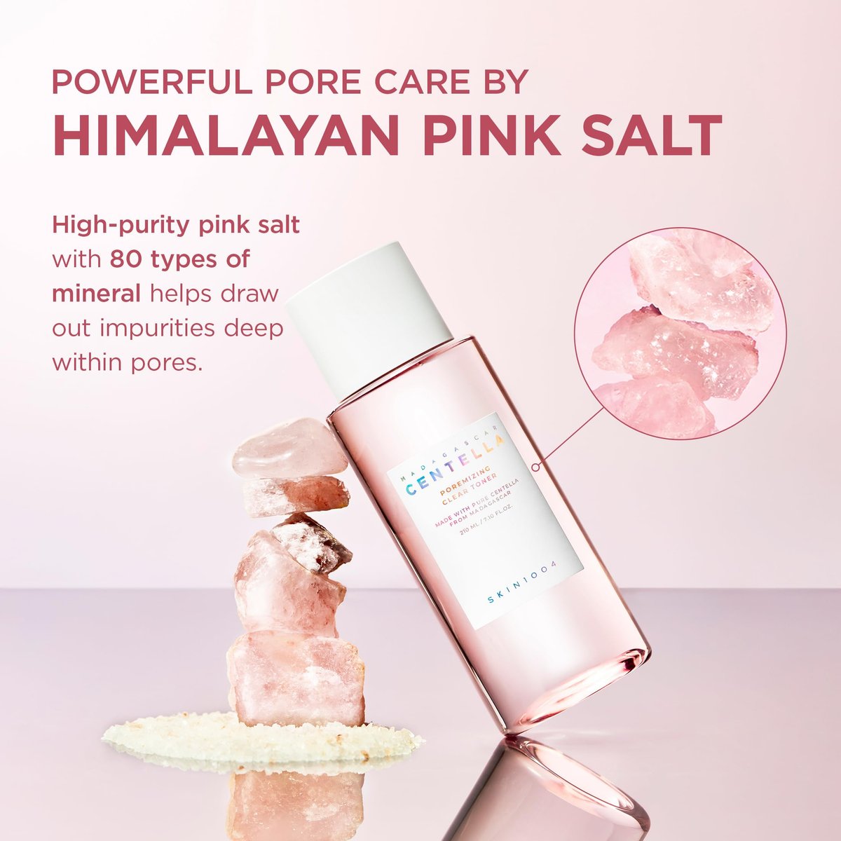 SKIN1004 Poremizing Clear Toner - 7.10 fl.oz (210ml) - Korean Face Toner with Himalayan Pink Salt & Madagascar Centella for Pore Care & Oil Balance - görsel 7