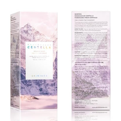 SKIN1004 Centella Poremizing Fresh Ampoule - 1.69 fl.oz (50ml) - Korean Pink Serum for Minimizing Enlarged Pores with Madagascar Centella and Himalayan Pink Salt - Hydrating Facial Serum