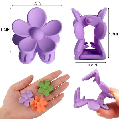 Palksky Small Flower Hair Claw Clips - 10 Pack Mini Jaw Clips for Thin/Medium Thick Hair, 1.35 Inch Acrylic Nonslip Hair Clamps for Women Girls Kids