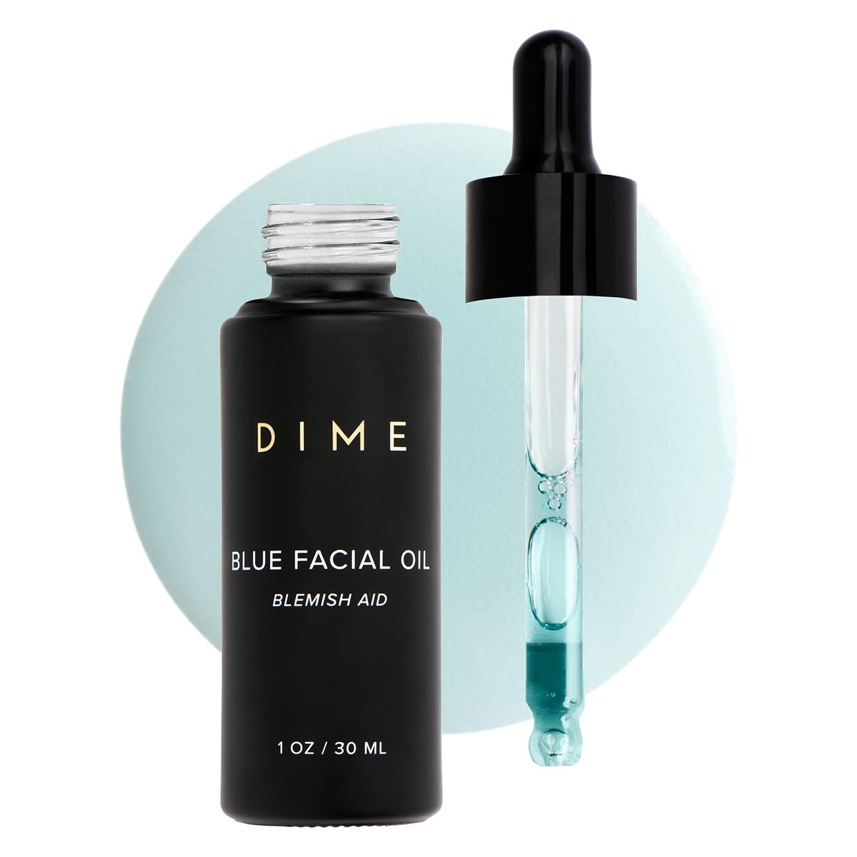 DIME Blue Facial Oil – Blemish Spot Treatment with Blue Tansy, Black Cumin Seed, Rosehip & Grapeseed Oils (1 oz / 30 mL) Avelisse