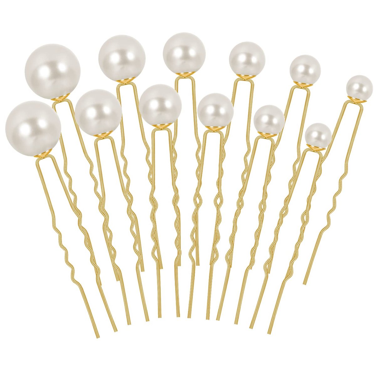 BESARME 36 Pcs Pearl Hair Pins Set - Gold Metal Wedding Hair Accessories with Rhinestones for Brides, Bridesmaids, and Women Avelisse