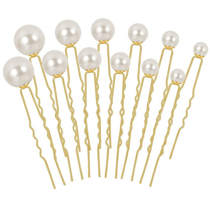 BESARME 36 Pcs Pearl Hair Pins Set - Gold Metal Wedding Hair Accessories with Rhinestones for Brides, Bridesmaids, and Women Avelisse